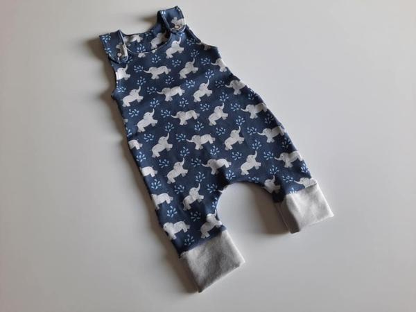 Strampler Elefanten Dunkelblau 1